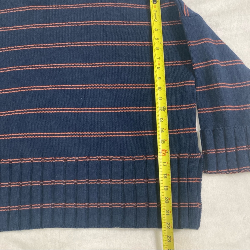 Madewell Glenmoor Stripep Mock Neck Sweater Wool Blend Small Blue Cotton/Wool - Picture 9 of 16